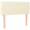 Cabeceira com LED couro sintético creme 100x5x78/88 cm 4