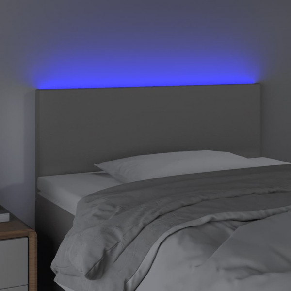 Cabecero con LED cuero sintético gris 100x5x78/88 cm M 3