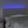 Cabeceira cama c/ LED 100x5x78/88cm couro artificial cinzento 3