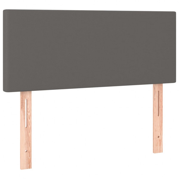 Cabecero con LED cuero sintético gris 100x5x78/88 cm M 4