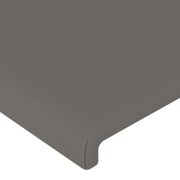 Cabecero con LED cuero sintético gris 100x5x78/88 cm M 5