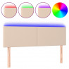 Cabecero con LED cuero sintético color capuchino 144x5x78/88 cm 2