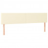 Cabeceira com LED couro sintético creme 160x5x78/88 cm 4