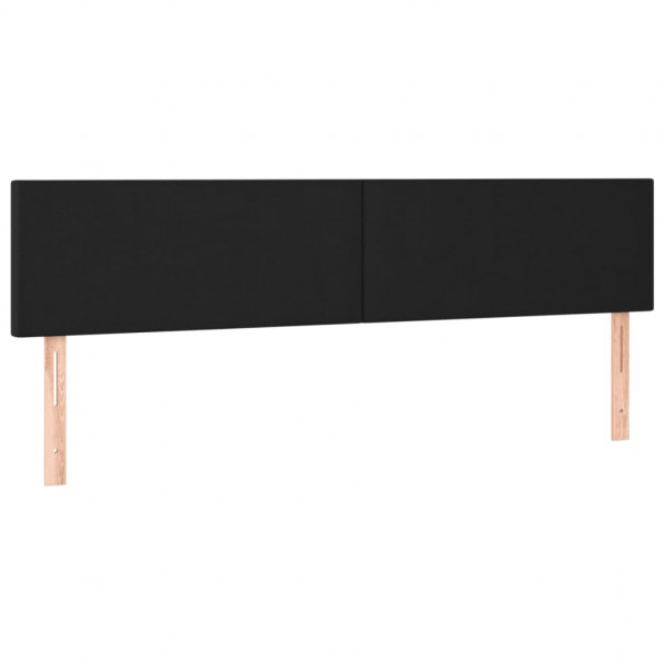 Cabeceira de cama c/ LED couro artificial 180x5x78/88 cm preto M 4