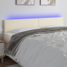 Cabecero con LED cuero sintético color crema 180x5x78/88 cm 1