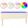 Cabecero con LED cuero sintético color crema 180x5x78/88 cm 2