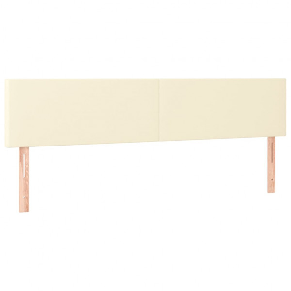 Cabeceira de cama c/ LED 180x5x78/88 cm couro artificial creme M 4