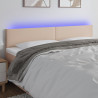 Cabecero con LED cuero sintético color capuchino 200x5x78/88 cm 1