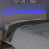 Cabecero con LED cuero sintético color capuchino 200x5x78/88 cm 3