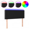 Cabeceira de cama c/ luzes LED tecido 80x5x78/88 cm preto 2