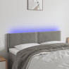 Cabecero con LED de terciopelo gris claro 144x5x78/88 cm 1