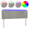 Cabecero con LED de terciopelo gris claro 144x5x78/88 cm 2