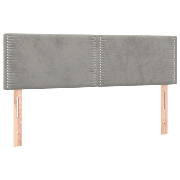 Cabecero con LED de terciopelo gris claro 144x5x78/88 cm M 4