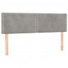 Cabeceira de cama c/luzes LED veludo 144x5x78/88 cm cinza-claro 4