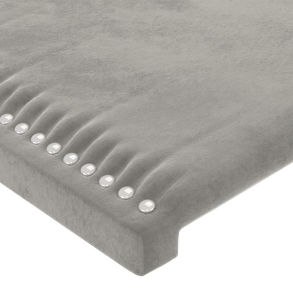 Cabeceira de cama c/luzes LED veludo 144x5x78/88 cm cinza-claro M 5