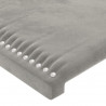 Cabecero con LED de terciopelo gris claro 144x5x78/88 cm 5