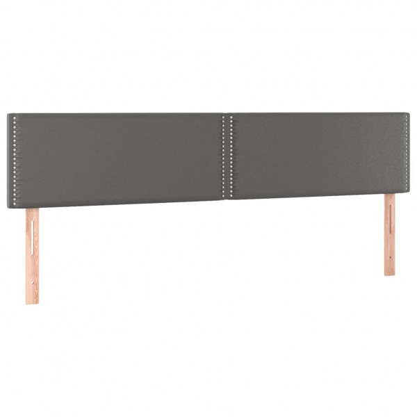 Cabecero con LED cuero sintético gris 180x5x78/88 cm M 4