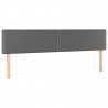 Cabecero con LED cuero sintético gris 180x5x78/88 cm 4