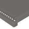 Cabecero con LED cuero sintético gris 180x5x78/88 cm 5