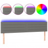 Cabeceira de cama c/luzes LED tecido 200x5x78/88cm cinza-escuro 2