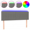 Cabecero con LED de tela gris oscuro 144x5x78/88 cm 2