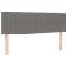 Cabecero con LED de tela gris oscuro 144x5x78/88 cm 4
