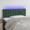 Cabecero con LED de terciopelo verde oscuro 80x5x78/88 cm 1