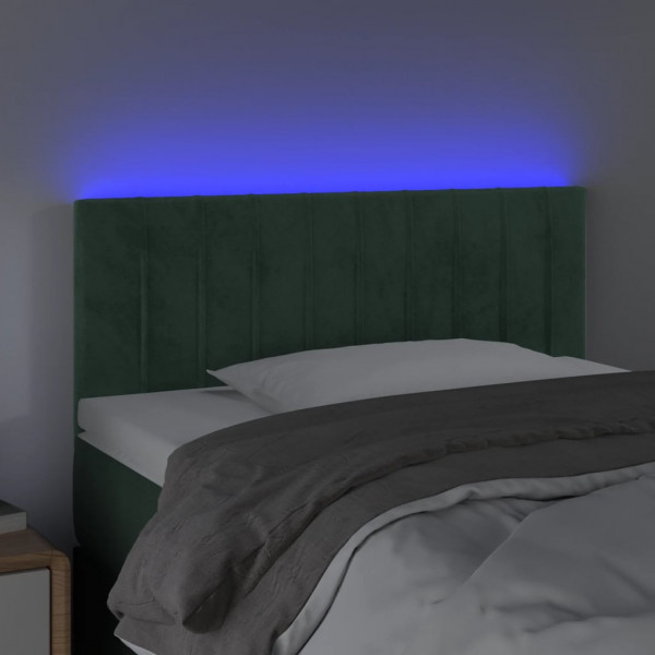 Cabecero con LED de terciopelo verde oscuro 80x5x78/88 cm M 3
