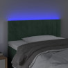 Cabeceira de cama c/ luzes LED veludo 80x5x78/88cm verde-escuro 3