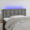 Cabeceira de cama c/ luzes LED tecido 90x5x78/88cm cinza-escuro 1