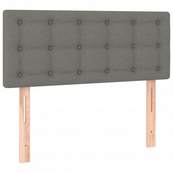 Cabeceira de cama c/ luzes LED tecido 90x5x78/88cm cinza-escuro M 4