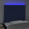Cabecero con luces LED tela azul 80x5x118/128 cm 3
