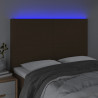 Cabecero con luces LED tela marrón oscuro 144x5x118/128 cm 3