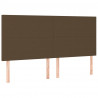 Cabeceira de cama c/ LED tecido 200x5x118/128 cm castanho 4