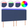 Cabecero con luces LED tela azul 200x5x118/128 cm 2
