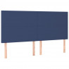 Cabecero con luces LED tela azul 200x5x118/128 cm 4