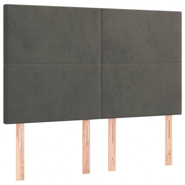 Cabecero con luces LED terciopelo gris oscuro 144x5x118/128 cm M 4