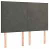 Cabecero con luces LED terciopelo gris oscuro 144x5x118/128 cm 4