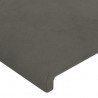Cabeceira de cama c/ LED veludo 144x5x118/128 cm cinza-escuro 5