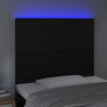 Cabecero con luces LED cuero sintético negro 90x5x118/128 cm 3