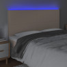 Cabeceira cama c/ LED couro artif. 160x5x118/128 cm cappuccino 3