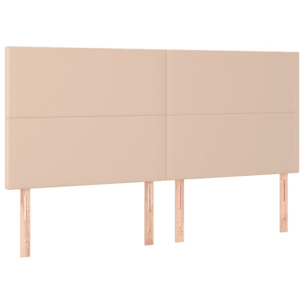 Cabecero luces LED cuero sintético capuchino 160x5x118/128cm M 4