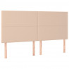 Cabeceira cama c/ LED couro artif. 160x5x118/128 cm cappuccino 4