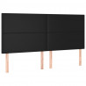 Cabeceira cama c/ LED couro artificial 180x5x118/128 cm preto 4