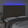Cabecero con luces LED tela gris taupe 144x5x118/128 cm 3