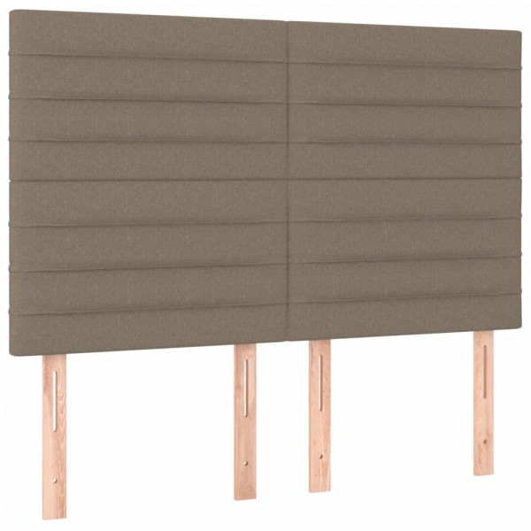 Cabecero con luces LED tela gris taupe 144x5x118/128 cm M 4