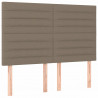 Cabeceira cama c/ LED tecido 144x5x118/128 cm cinza-acastanhado 4