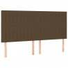 Cabeceira de cama c/ LED tecido 200x5x118/128 cm castanho 4