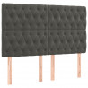 Cabecero con luces LED terciopelo gris oscuro 160x7x118/128 cm 4