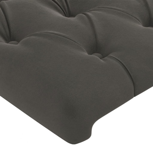 Cabecero con luces LED terciopelo gris oscuro 160x7x118/128 cm M 5